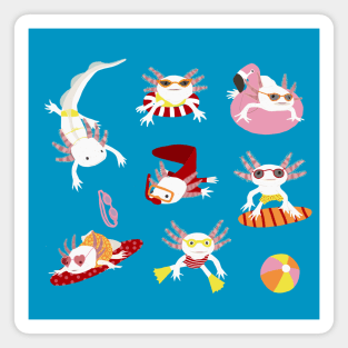 Axolotl Swim Party Magnet